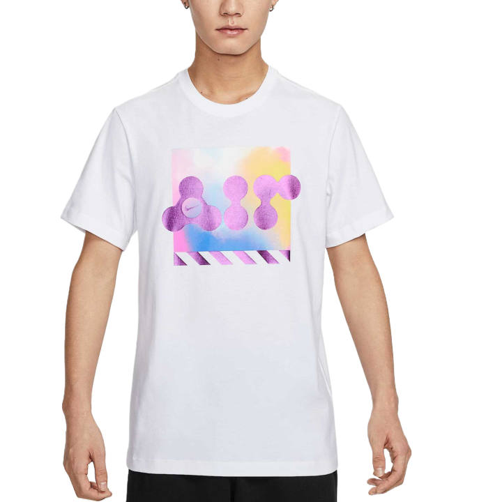 Nike Nike Sportswear T Shirts Men's White Crew Neck Moderate Straight Fit