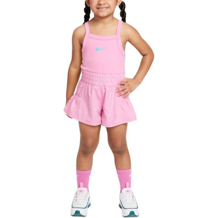 Nike Children Aged 3 7 Years Old Nike SwooshDri Fit Overalls Magic Flamingo