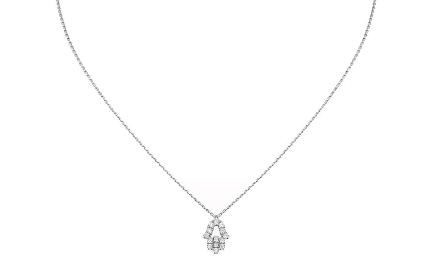 CARTIER Symbol 18K Gold Diamond Necklaces Unisex White Gold