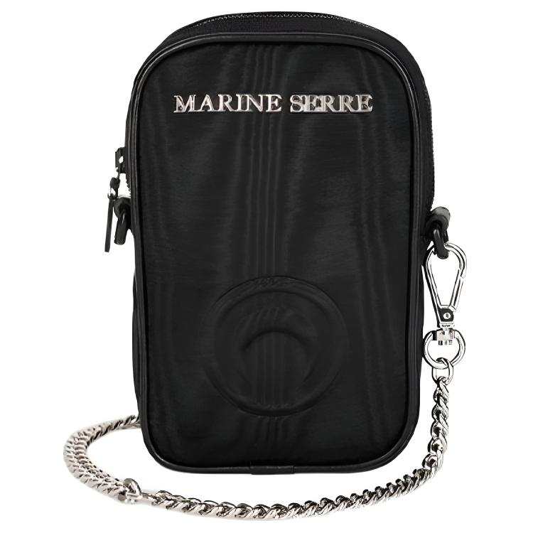 Marine Serre Nylon Cell Phone Pouch Unisex Black