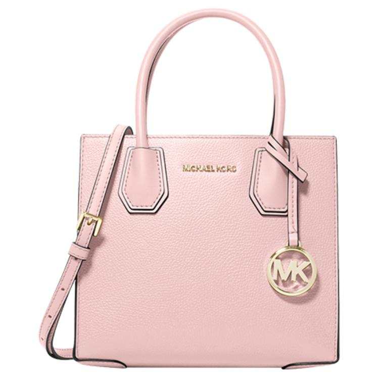 MICHAEL KORS Mercer Litchi Grain Cow Leather Handbag Medium Women's Cherry Blossom Pink