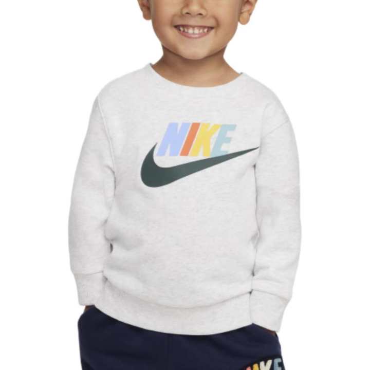 Nike Nike Sweatshirt Club Fleece Lined Crew Neck Pullover Birch Green Mixed Color Infant And Toddler