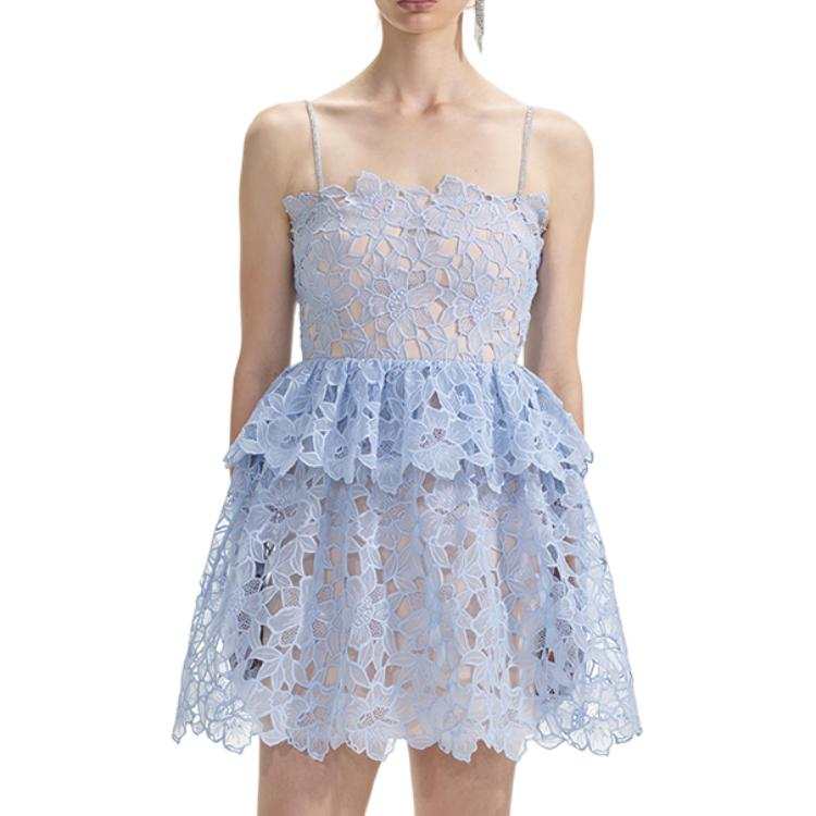 Self-portrait Organza Lace Mini Dress