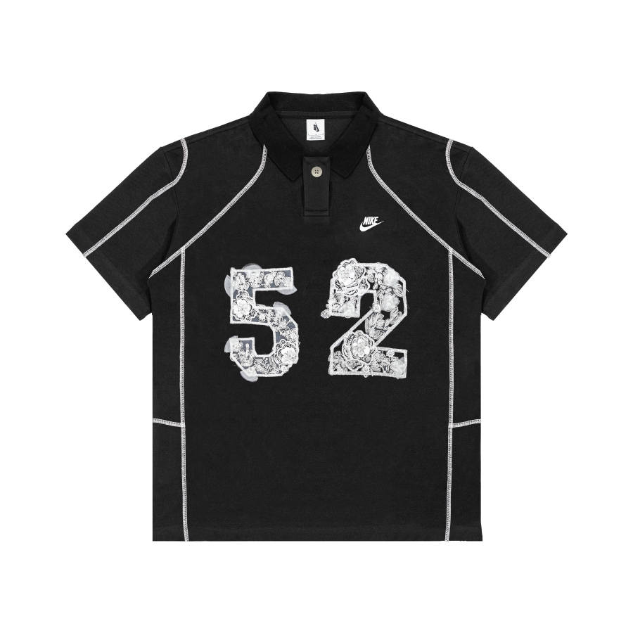 Nike Nike Polo Shirts Unisex Black Crew Neck Thickened Straight Fit