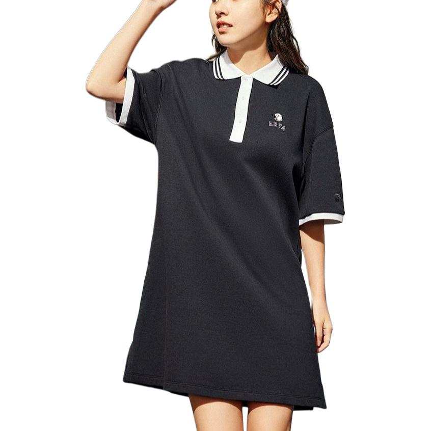 Anta x DALISHUISHOU LIANMINGKUAN Life Collection Short Sleeved Dress Women's Basic Black