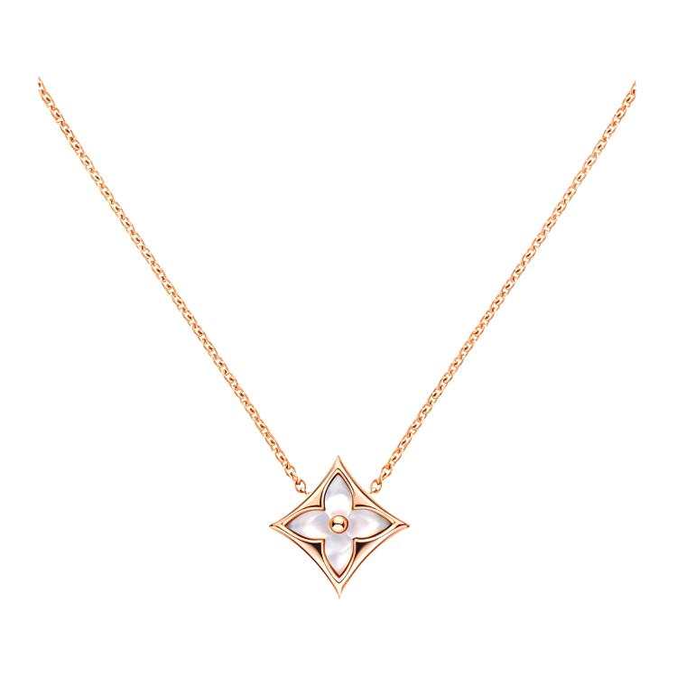LOUIS VUITTON Color Blossom Star Pendant Pink Gold And White Mother of pearl