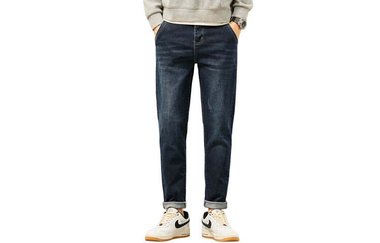 Tonlion Jeans Men's Blue Gray Moderate Slim Fit Pants