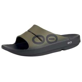 OOFOS Abrasion Resistant Slide Slippers Unisex Green Black
