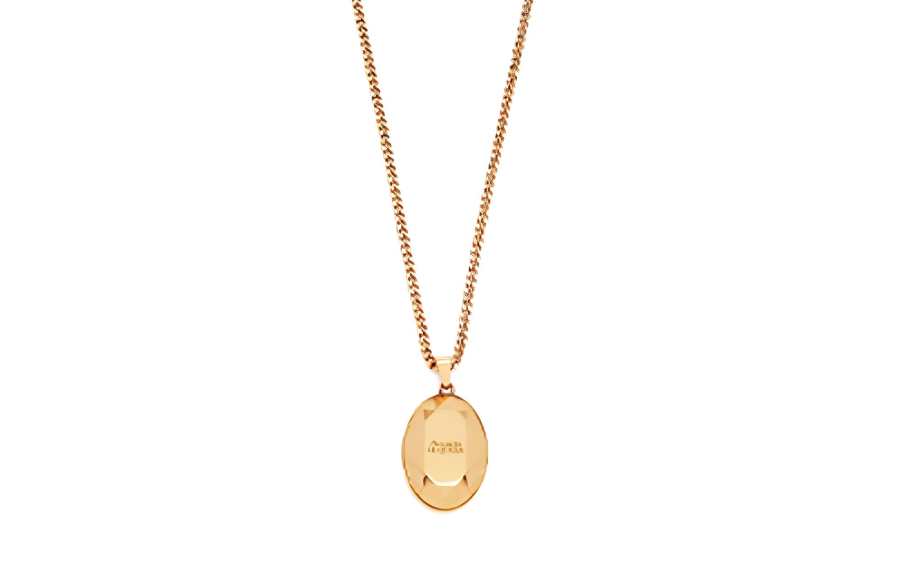 Alexander McQueen Alexander McQueen Logo Embossed Charm Long Necklace