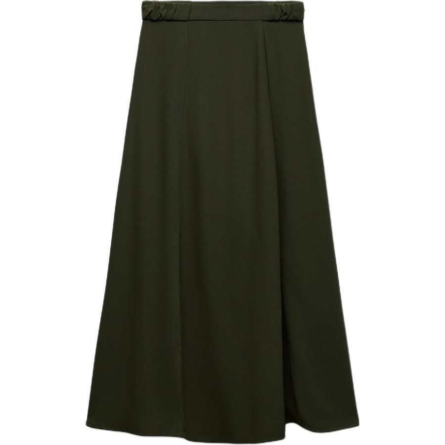 ZARA Casual Long Skirts Women's Khaki Moderate A Line Skirt