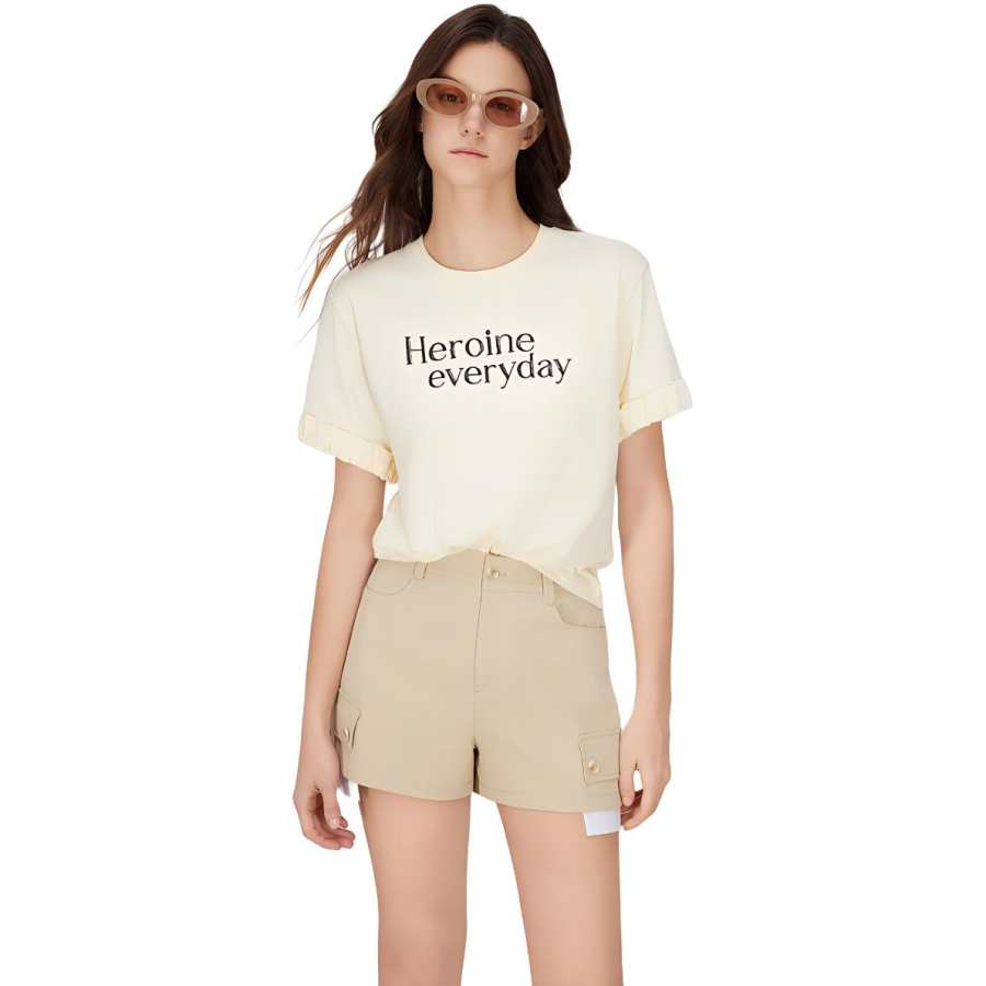 ELLE Casual Shorts Women's Khaki