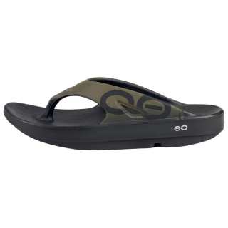 OOFOS Abrasion Resistant Flip Flops Unisex Green Black