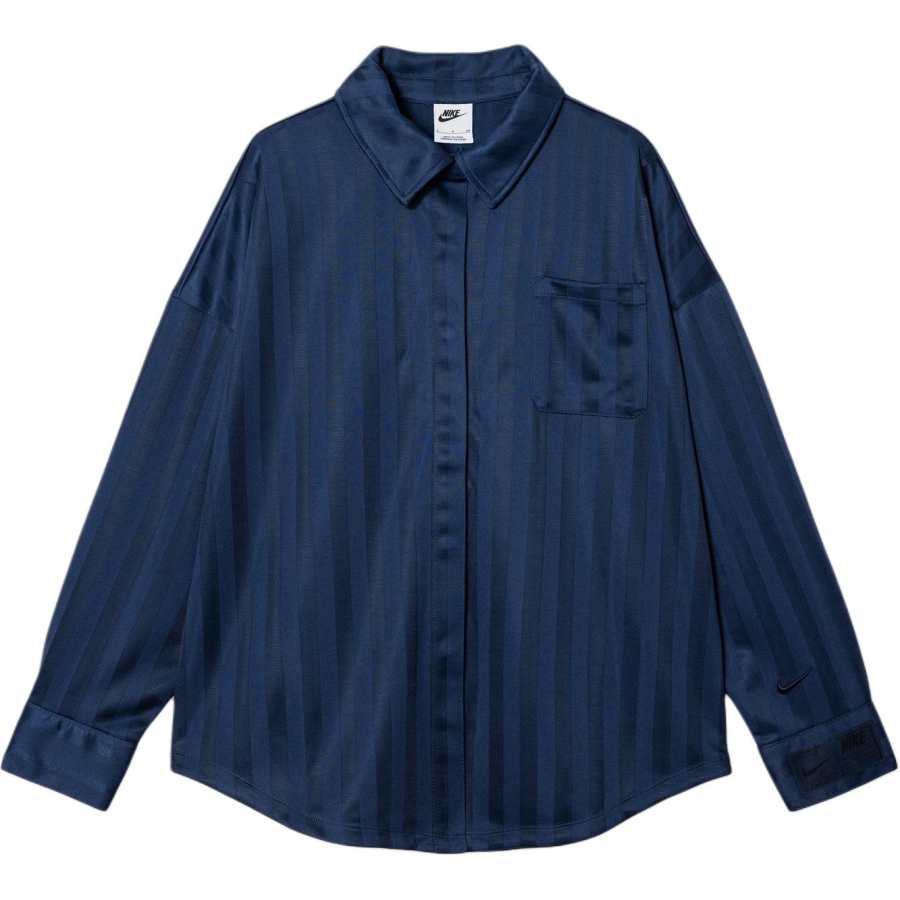 Nike Nike Clothing Shirts Women's Midnight Marine Blue Lapel Moderate