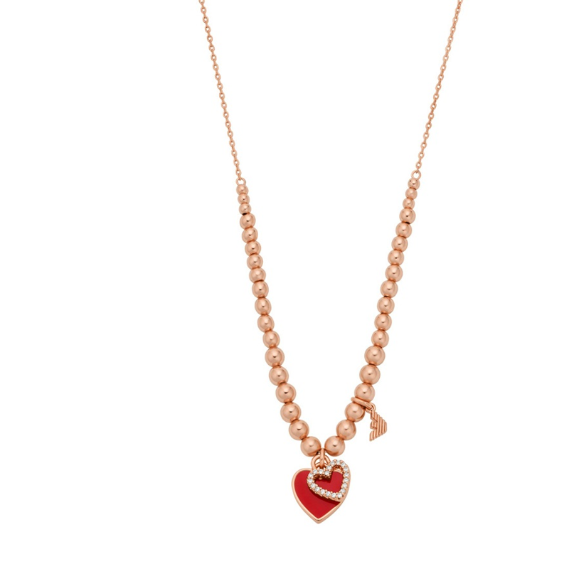 EMPORIO ARMANI Qixi Festival Limited Collection Zircon Brass Necklaces Women's Rose Gold