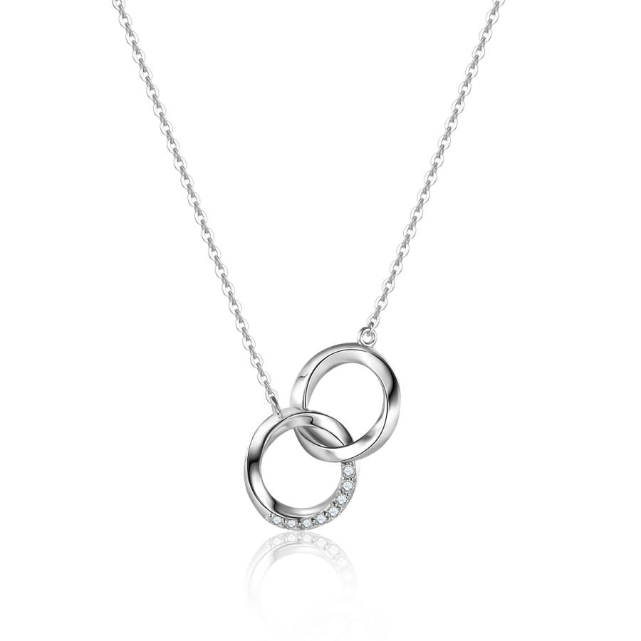 FANCI 925 Sterling Silver, Synthetic Cubic Zirconia Ceramic Necklaces Unisex