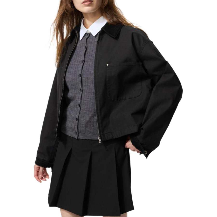 UNIQLO Jackets Women's Black Lapel Moderate Other