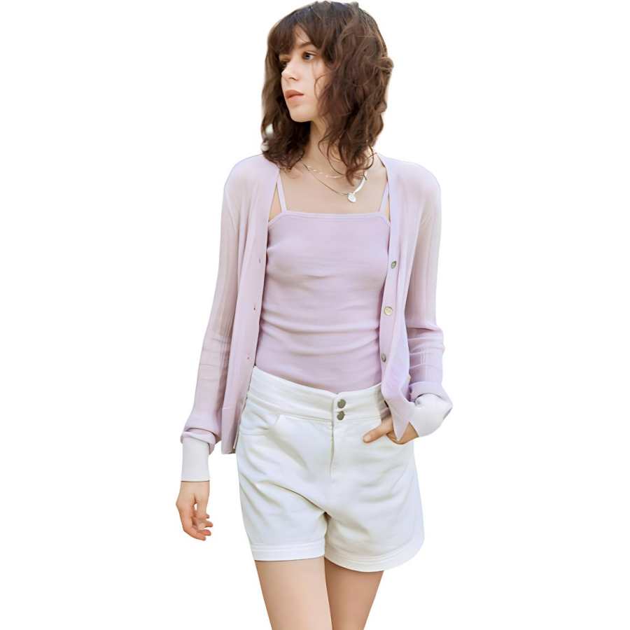 ELLE Casual Suits Women's Purple Boat Neck Moderate Short