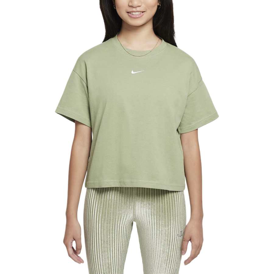 Nike Nike Sportswear Essentials Swoosh T Shirt Oil Green Teenagers