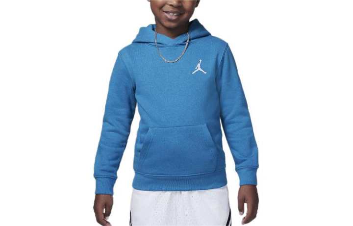 Jordan Jordan MJ Essentials Pullover Hoodie Sweatshirt Kids' Industrial Blue