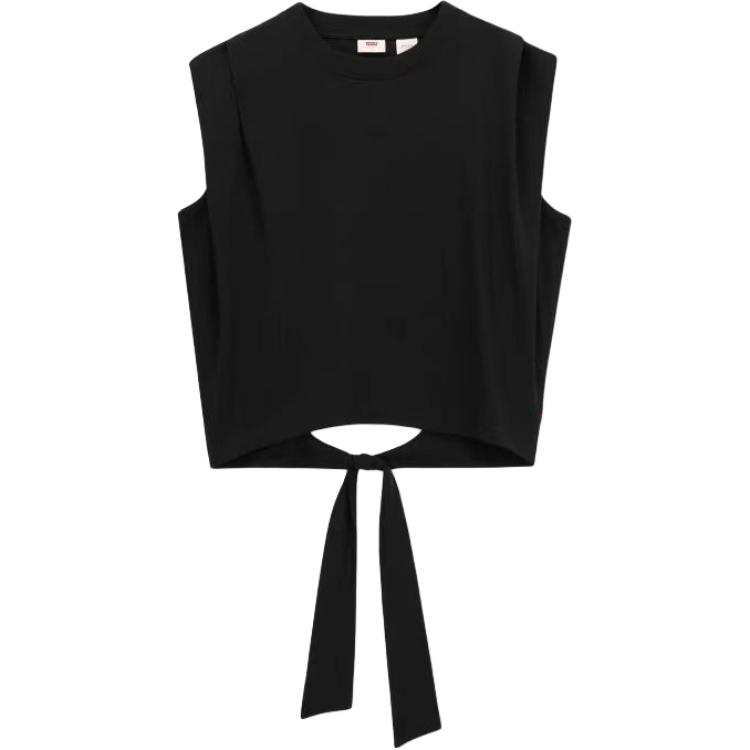Levis T Shirts Women's Black Crew Neck Moderate Straight Fit