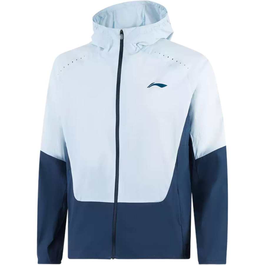 Li-Ning Li Ning Trench Coats Men's Folk Blue/Dark Blue Hooded Moderate Other