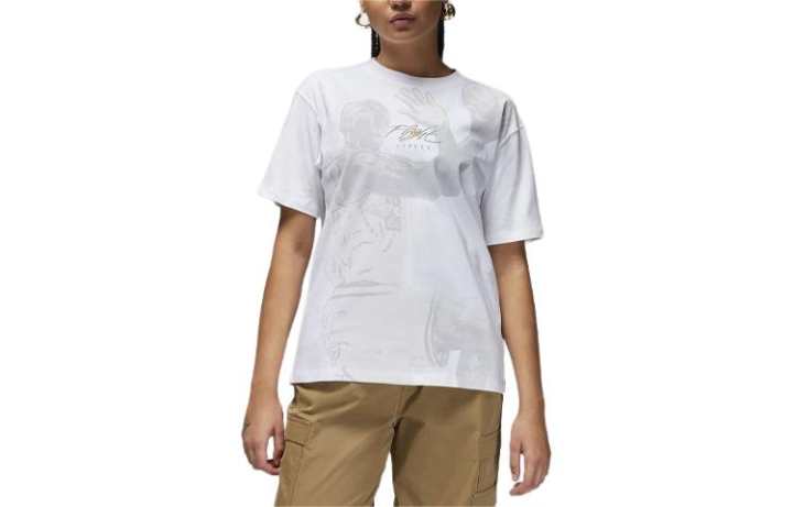 Jordan Jordan ESSENTIALS Drop Shoulder Sleeve T Shirt Women's White