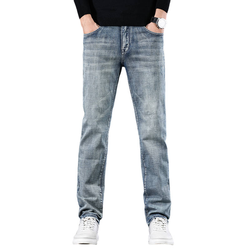 Jeep Jeans Men's Blue Moderate Straight Fit Pants