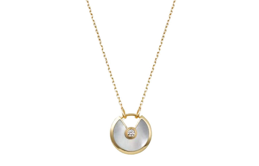 CARTIER AmuletteAmulette De Cartier 18K Gold Diamond Necklaces Unisex Gold
