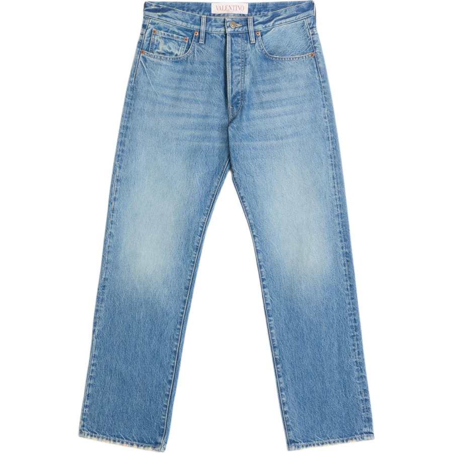 Valentino Garavani Logo Patch Straight Leg Jeans