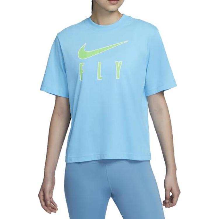 Nike Nike T Shirts Women's Sky Blue Crew Neck Moderate