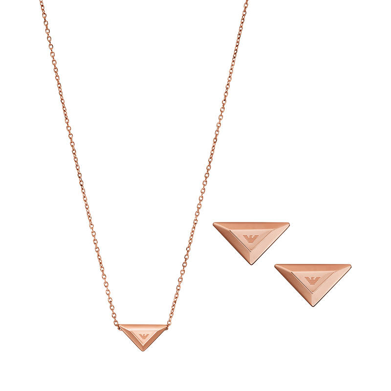 Emporio Armani logo-pendant jewellery set