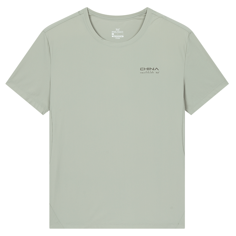 361° T Shirts Men's Mugwort Green Crew Neck Thin Straight Fit