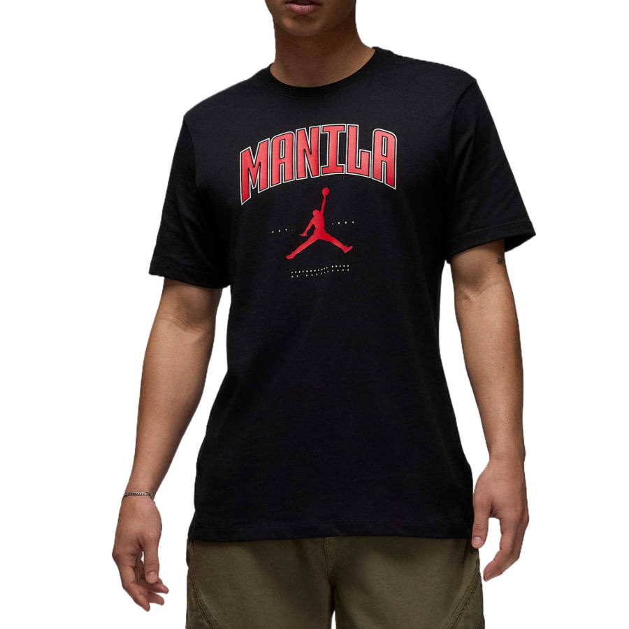 Jordan Jordan T Shirts Men's Black Crew Neck Moderate Straight Fit