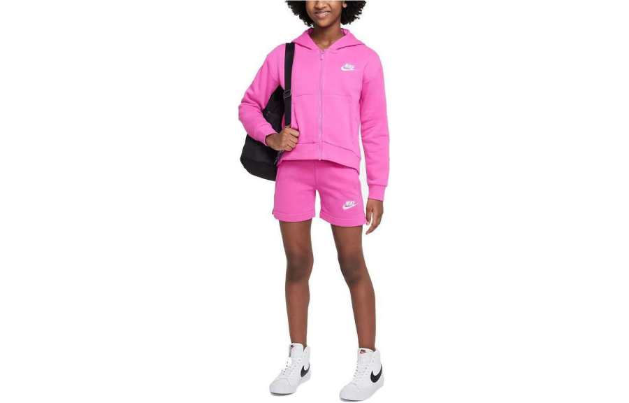 Nike Nike Sportswear Kids Club Fleece Full Zip Hoodie Active Fuchsia/White