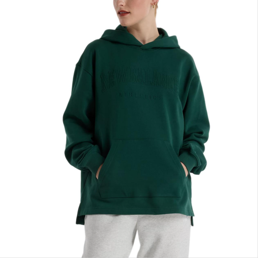 New Balance New Balance Embossed Graphic Fleece Hoodie Sweatshirt Women's Green
