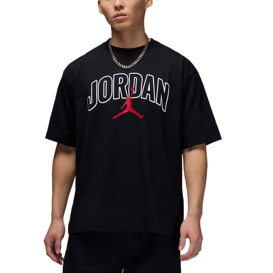 Jordan Jordan Brooklyn T Shirts Men's Black Crew Neck Moderate Straight Fit