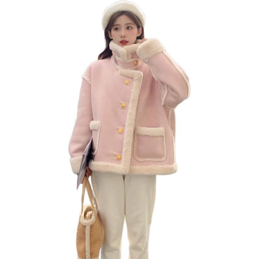 Qiuerle Puffer Jackets Women's Lapel Thickened Other