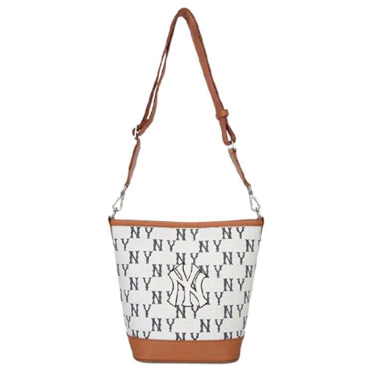 MLB Polyester Bucket Bag, Shoulder Bag, Crossbody Bag Women's White