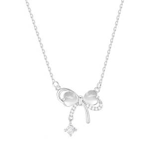 Asia Star 925 Sterling Silver 999 Silver With Zircon Alloy Glass Cat's Eye Necklaces Women's