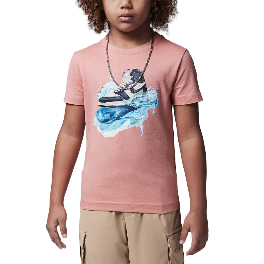 Jordan Jordan AJ1 T Shirt Rusty Pink Children Aged 3 7 Years Old