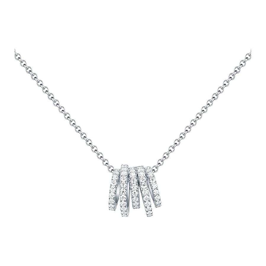 Apm Monaco CROISETTE Series Alloy Small Round Pendant Necklace Women's Silver