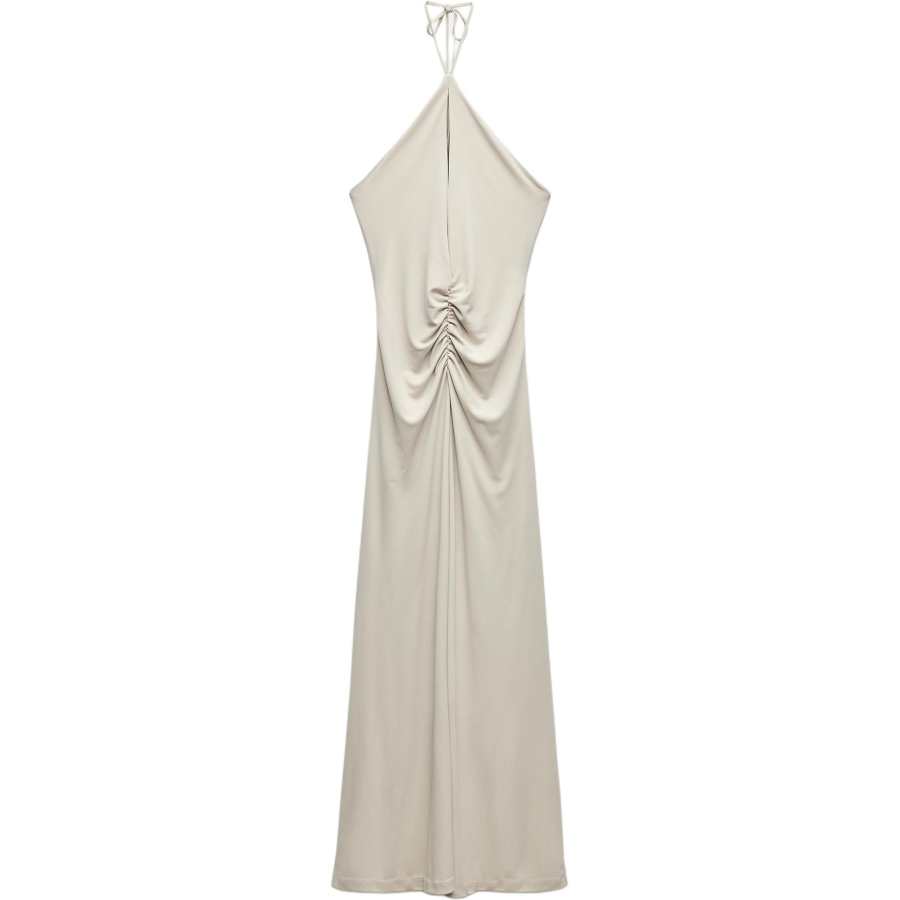 ZARA Slip Dresses Women's Green Halter Moderate Long