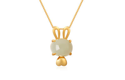 QIMEILA Necklaces Green Jade Women's