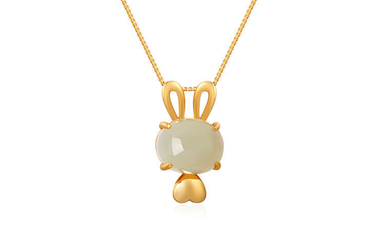 QIMEILA Necklaces Green Jade Women's