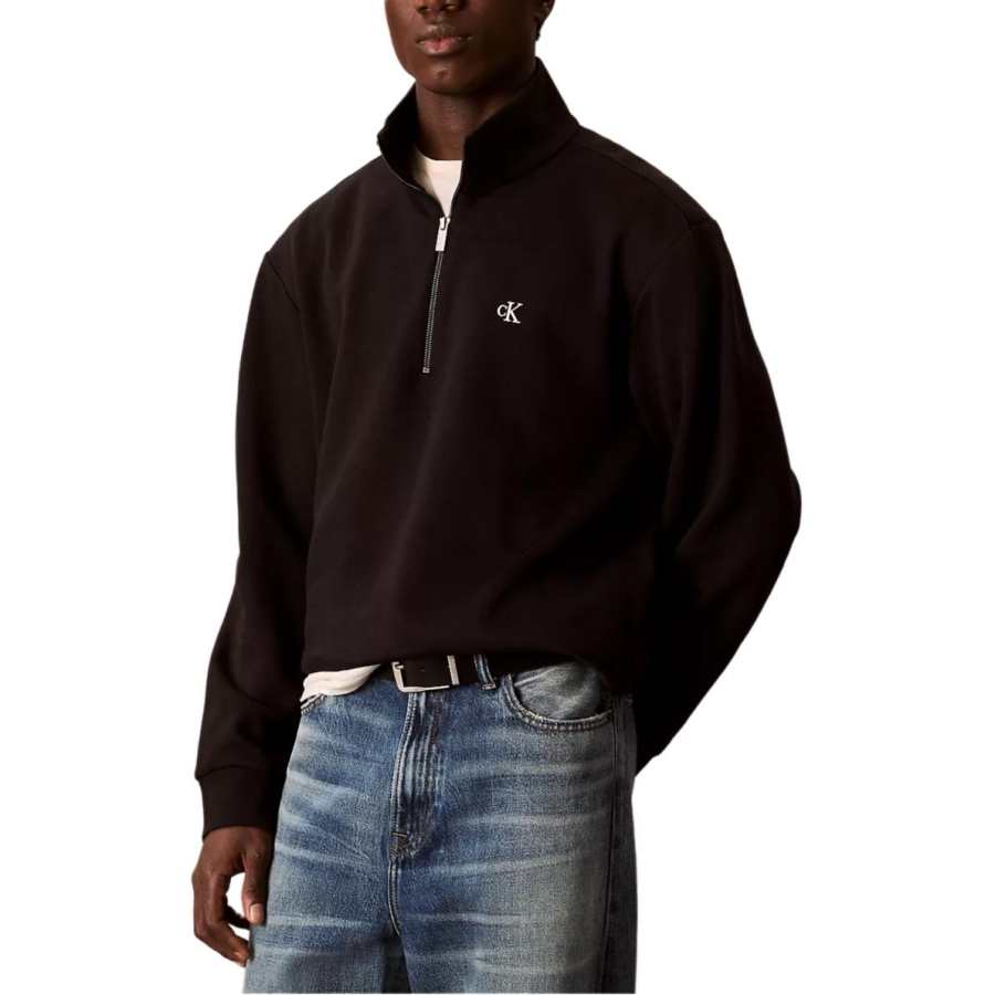 Calvin Klein Sweatshirts Men's Black Stand Collar Moderate