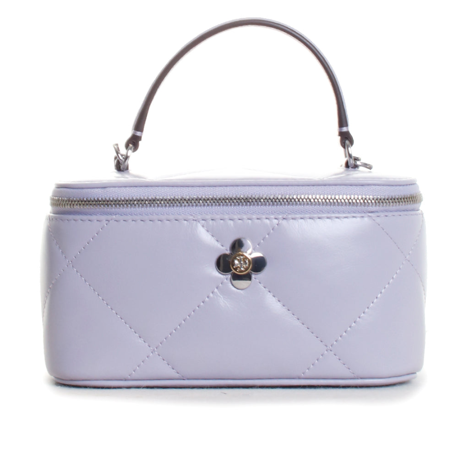 TORY BURCH Kira Cow Leather Makeup Bag One Shoulder Handbag Mini Women's Purple