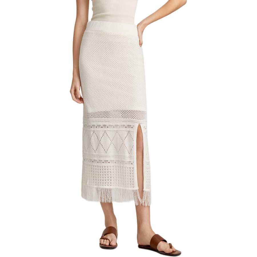 ELLE Casual Long Skirt Women's Ecru