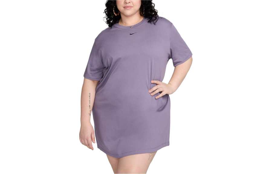 Nike Nike Sportswear Essentials Short Sleeve T Shirt Dress Short Sleeved Dress Women's Purple