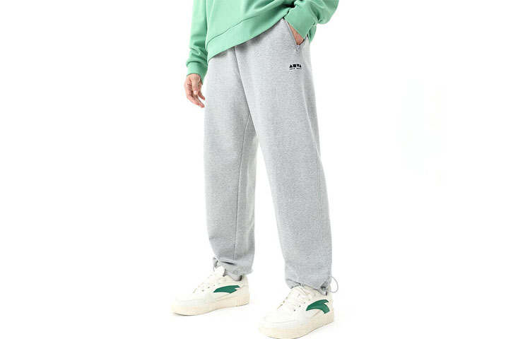 Anta Life Collection Knitted Sweatpants Unisex Gray Heather Gray