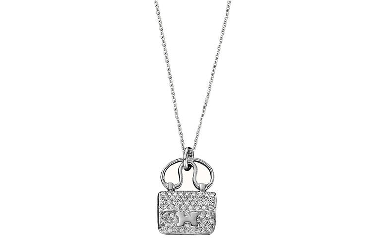 HERMES HERMES White Gold Diamonds Necklaces Women's